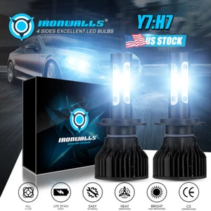 4 Sides LED Headlight H7 White 6000K Low Beam Bulbs for HYUNDAI Sonata 2011-2014 - Picture 1 of 12