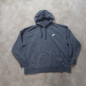 Nike Hoodie Men's 2XLarge Gray Hooded Sweatshirt Distressed - Picture 1 of 12