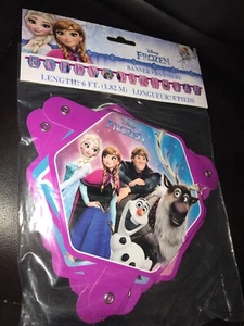 Disney Frozen Happy Birthday Banner 6 FT Elsa Anna Olaf Sven Kristof New - Picture 1 of 9