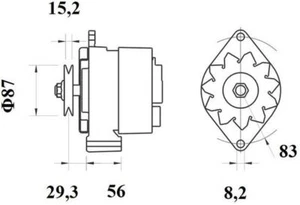 Mahle Alternator for John Deere 1630 2.9L Diesel 3.179D 01/75 - 12/79 - Picture 1 of 3