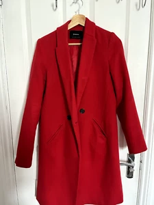Stradivarius Long Red Women's Coat S - Picture 1 of 3