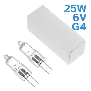 2pcs G4 6V 25W JCD Clear Light Globe Microscope Bulb Halogen Bi-Pin Dimmable - Picture 1 of 4