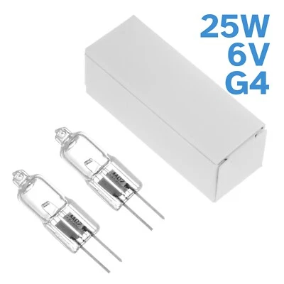 2pcs G4 6V 25W JCD Clear Light Globe Microscope Bulb Halogen Bi-Pin Dimmable - Image 1 of 4