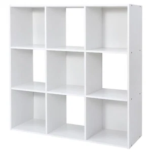 9 Cube Storage Organizer Wooden Bookshelf Display W/5 Removable Back Panel White - Picture 1 of 12