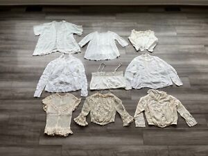 Antique Victorian Edwardian Cotton Lace Blouses Tops Lot of 9 As-Found