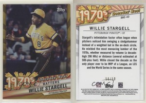 2020 Topps Decades Best Chrome Series 2 Batters Gold /50 Willie Stargell HOF