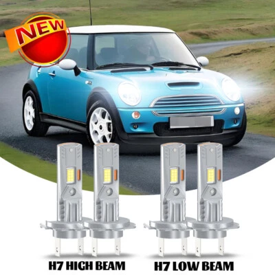 Kit de bombilla de faro LED blanco haz alto bajo para Mini Cooper 2002-2006 Combo H7 H7 Foto 1 de 4