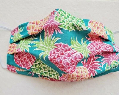 Mascarilla facial de piña con alambre para nariz, bolsillo de filtro, reversible 2 en 1, 1/8 pulgadas elas Foto 1 de 4