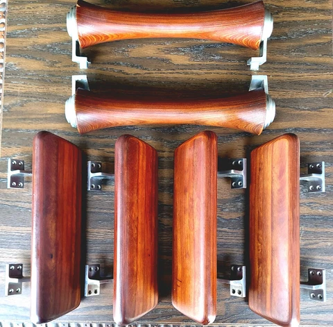 "6" Early 50's Mahogany Church Door Handles - Very Heavy! Beautiful Handles! Cover