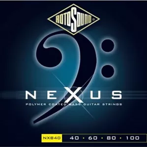 Rotosound NXB40 Nexus Black Polymer Coated 4-Str Bass strings 40-100 Opened Pack - Picture 1 of 2