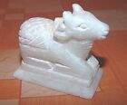 Channeling Spiritual Positive Energy Marble White Nandi Lord Mahadev for Temple
