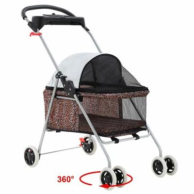 Pet Stroller 4 Wheels Posh Folding Waterproof Portable Travel Cat Dog Stroller - Image 1 of 4