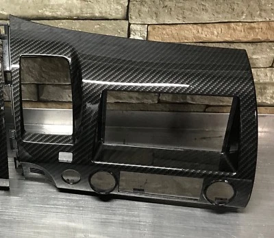 2006-2011 Civic Double Din Stereo Kit Hydro Carbon Jdm trim Password - Image 1 of 2