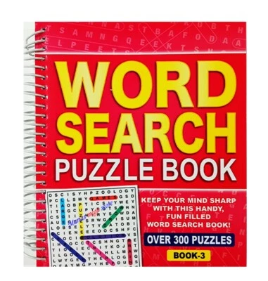 SPIRAL BOUND WORD SEARCH PUZZLE BOOK FUN FILLED - TRAVEL - OVER 330 PUZZLES - Image 1 of 3