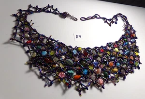 COLLANA MODA PERLINE INTRECCIATE DESIGN BZ8CR CL88CR j88cr D9 - Foto 1 di 7