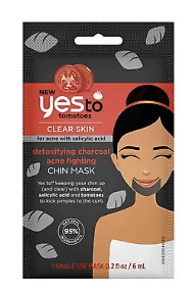 YES to Tomatoes Charcoal Chin Mask for Acne, Detoxifying Charcoal, Single Use - Image 1 of 1