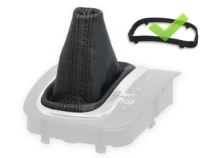 FOR VW GOLF V MK5 automatic GTI GTD R32 GEAR BOOT GAITER LEATHER s.BLACK + FRAME - Picture 1 of 6