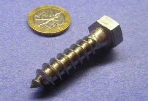 316 Stainless Steel Hex Head Lag Screw 3/8 Threads x 1.50" Length, 10 pcs - Picture 1 of 12
