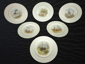 (6) Placas de almuerzo de cerámica de caza salvaje Villeroy & Boch Fontainebleau de colección 9,75" - Imagen 1 de 12