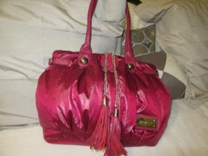 Lancaster handbag Italy Dk Pink leather nylon Limited Edition shoulder bag - Picture 1 of 7