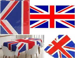 Union Jack Table Cloth Cover180cm x110cm Jubilee Tableware Plastic 70x 43 Inches