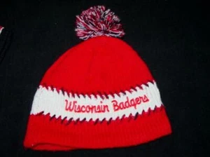Vintage Wisconsin BADGERS Winter Hat / Beanie Pullover - NCAA Women - New Era - Picture 1 of 5