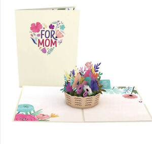 4- Lovepop Cards Pop Up Card Mothers Day Flower Basket - Set Of 4 Of Same