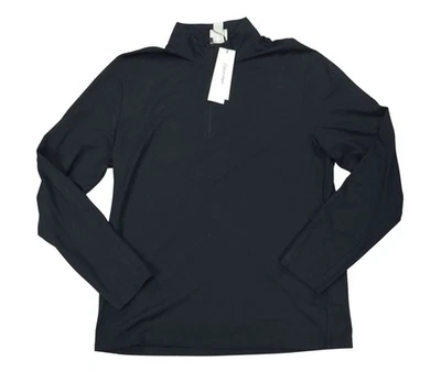 Camisa para hombre Calvin Klein 1/4 cremallera escote falso manga larga L nueva con etiquetas negra Foto 1 de 3