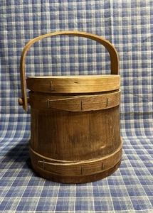 Primitive Style Firkin/Sugar Bucket, Small Size, 6.5” Tall, Handmade, USA - Picture 1 of 10