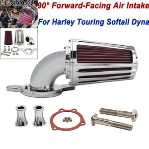Air Cleaner Filter 90° Forward-Facing Intake Kit For Harley Touring Softail Dyna - Picture 1 of 10