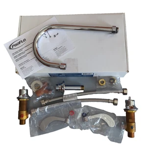 PROFLO PFXU4085 kommerzielle breite Badezimmer-Wasserhahn mit zwei Griffen Chrom * Kratzer - Bild 1 von 9