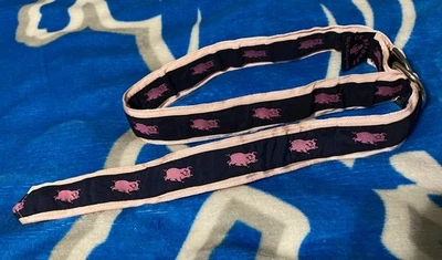Cinturón Cinta Grosgrain CK Bradley Tally Ho PIGS Anillo D Talla Pequeña, Azul Rosa  Foto 1 de 4