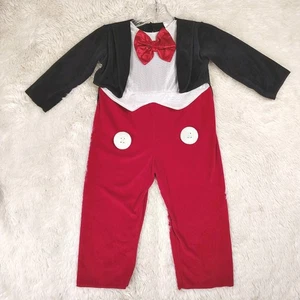 Cute Disney Mickey Mouse Costume Velvet Soft Coattails Sz XS 3T - 4T - Picture 1 of 6