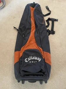 Callaway Golf Travel Bag Soft Case Heavy Padded Zippered With Wheels Orange - Picture 1 of 7