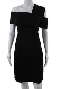 Helmut Lang Womens Sleeveless Cold Shoulder V Neck Sheath Dress Black Size 8 - Picture 1 of 5