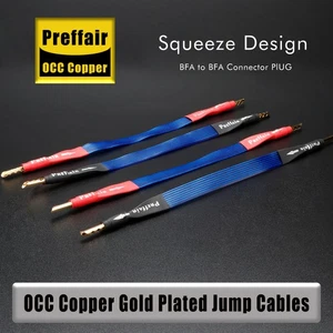 4pcs OCC Copper HiFi Audio Speaker Jumper Cables W/ 24k Gold Plated Banana Plugs - Picture 1 of 34