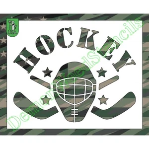 8"x10" Clear Plastic Stencil - Hockey (MB64) (.007") - Picture 1 of 2