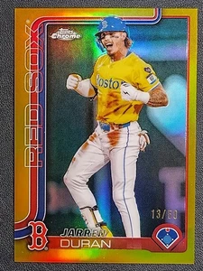 2025 Topps Chrome JARREN DURAN GOLD REFRACTOR /50 Boston Red Sox - Picture 1 of 2