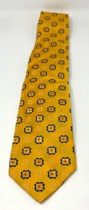 Corbata geométrica amarilla platino XMI 100 % seda hecha a mano - Imagen 1 de 3