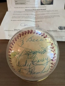 15 MLB EX ALUMNOS DE BÉISBOL FIRMADO YOGI BERRA, PHIL RIZZUTO, DON LARSEN BECKETT CERTIFICADO DE AUTENTICIDAD - Imagen 1 de 12