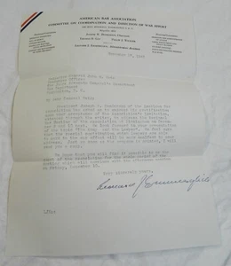 Vintage 1943 Letter to Brigadier General John M. Weir from American Bar Assoc. - Bild 1 von 3