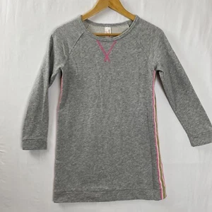 CAT AND JACK Girls Sweater Dress size L (10/12) Gray Pink Gold Stripe Long - Picture 1 of 11
