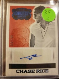 2014 PANINI COUNTRY MUSIC AUTHENTIC SIGNATURE CHASE RICE AUTO /199