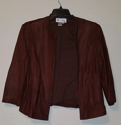 Chaqueta/ablazer Worth de cuero marrón para mujer talla L nuevo sin etiquetas  Foto 1 de 4