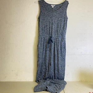 Liz Claiborne Sleeveless Jumpsuit with Belt Size Medium Signature Navy Ming NWT - Picture 1 of 16