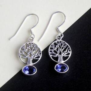 Tree Of Life Earring,Iolite Earring,925 Sterling Silver Earring,Gifts For Her