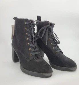 Botas H&M para mujer talla 9,5 negras de piel sintética con cordones tacón alto nuevas - Imagen 1 de 11