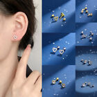 1pair Studs Earrings Crystal Ear Stud Stainless Steel Helix Earrings Girl Sp