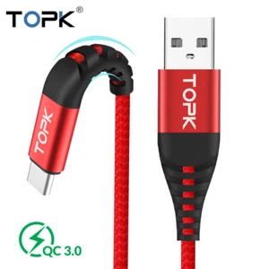 Braided Type C USB-C Fast Charger Cable Lead For Samsung Galaxy S20+ FE S10+ S9+ - Picture 1 of 3