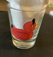 vintage shot glass Rubber Ducky Red with Horns